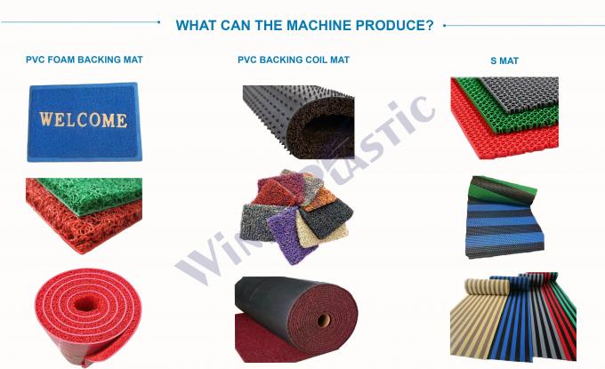 पीवीसी डबल कलर कॉइल मैट बनाने की मशीन मॉडल संख्या SJ100/30 10-19 मिमी मोटाई 0