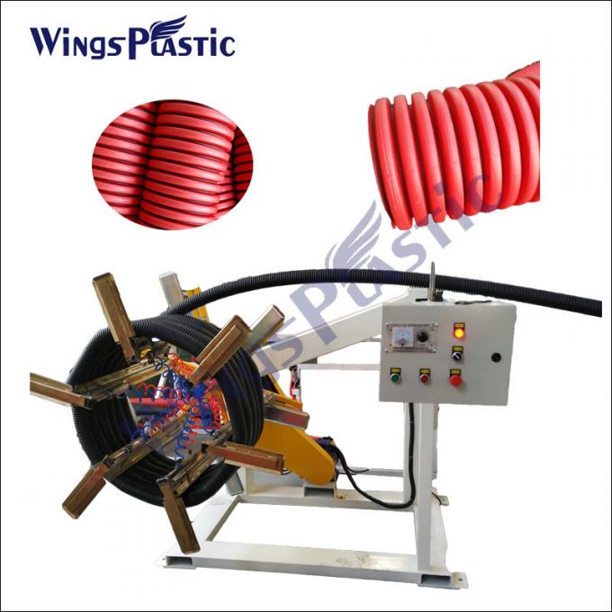 प्लास्टिक पीई दोहरी दीवार घुमावदार जल निकासी पाइप extruder मशीन 6-8m/Min 4