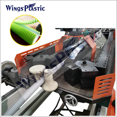 प्लास्टिक पीई दोहरी दीवार घुमावदार जल निकासी पाइप extruder मशीन 6-8m/Min
